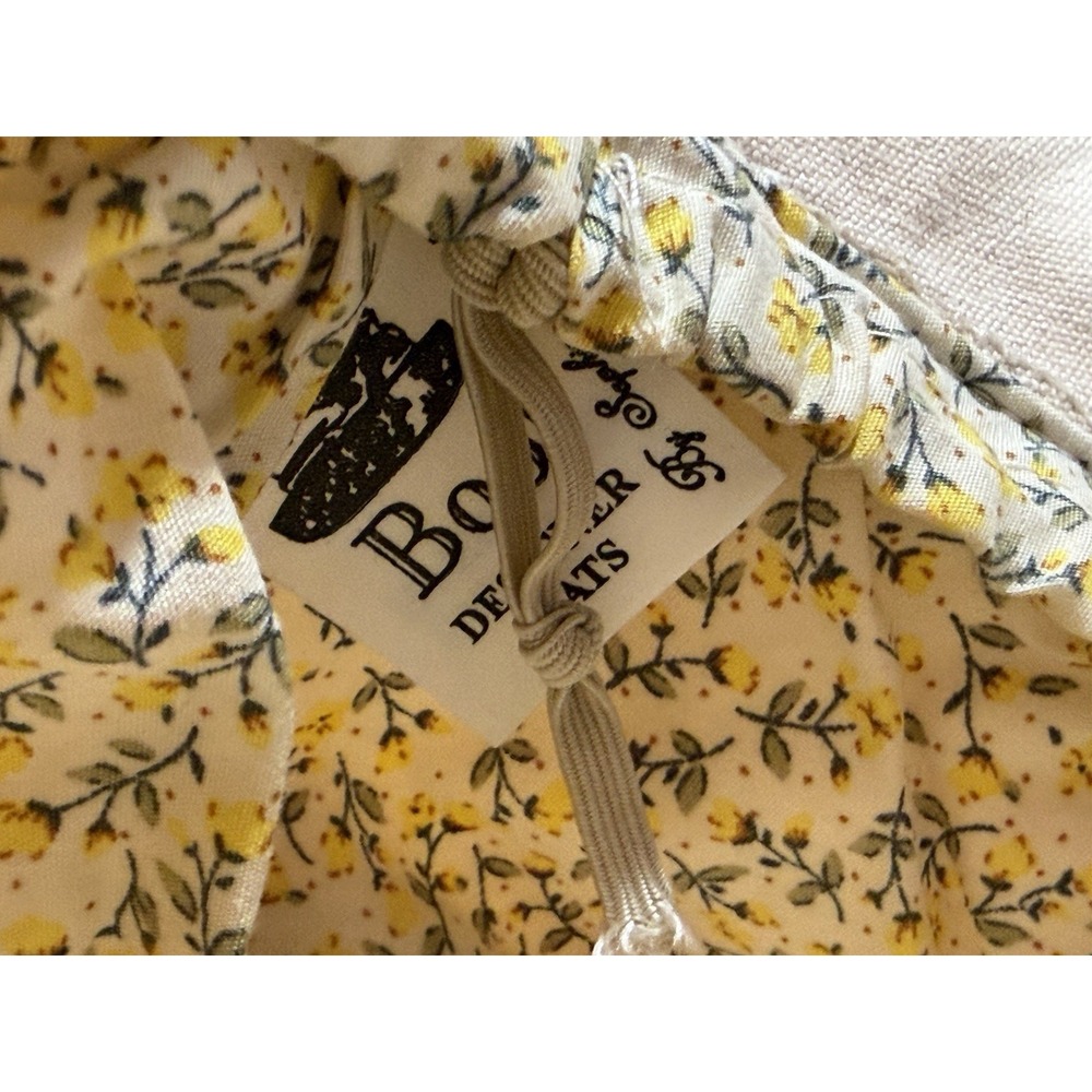 Boo Sun Bucket Hat Womens Small Ivory Cotton Floral Leopard Boho Cottagecore - Picture 10 of 16
